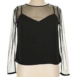 Divided Black Sheer Women's Blouse